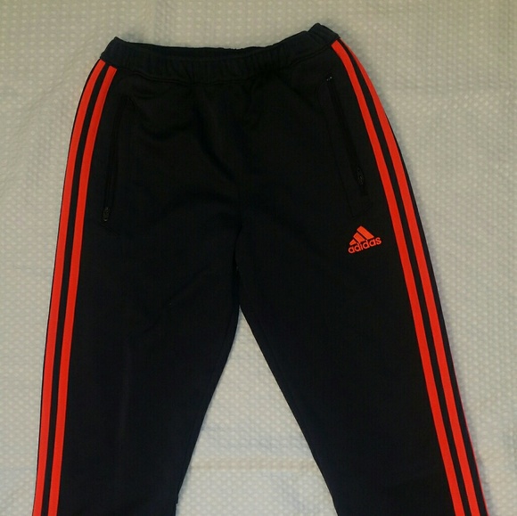 adidas black with orange stripes